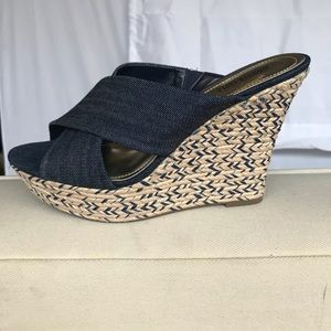 Denim espadrille shoe